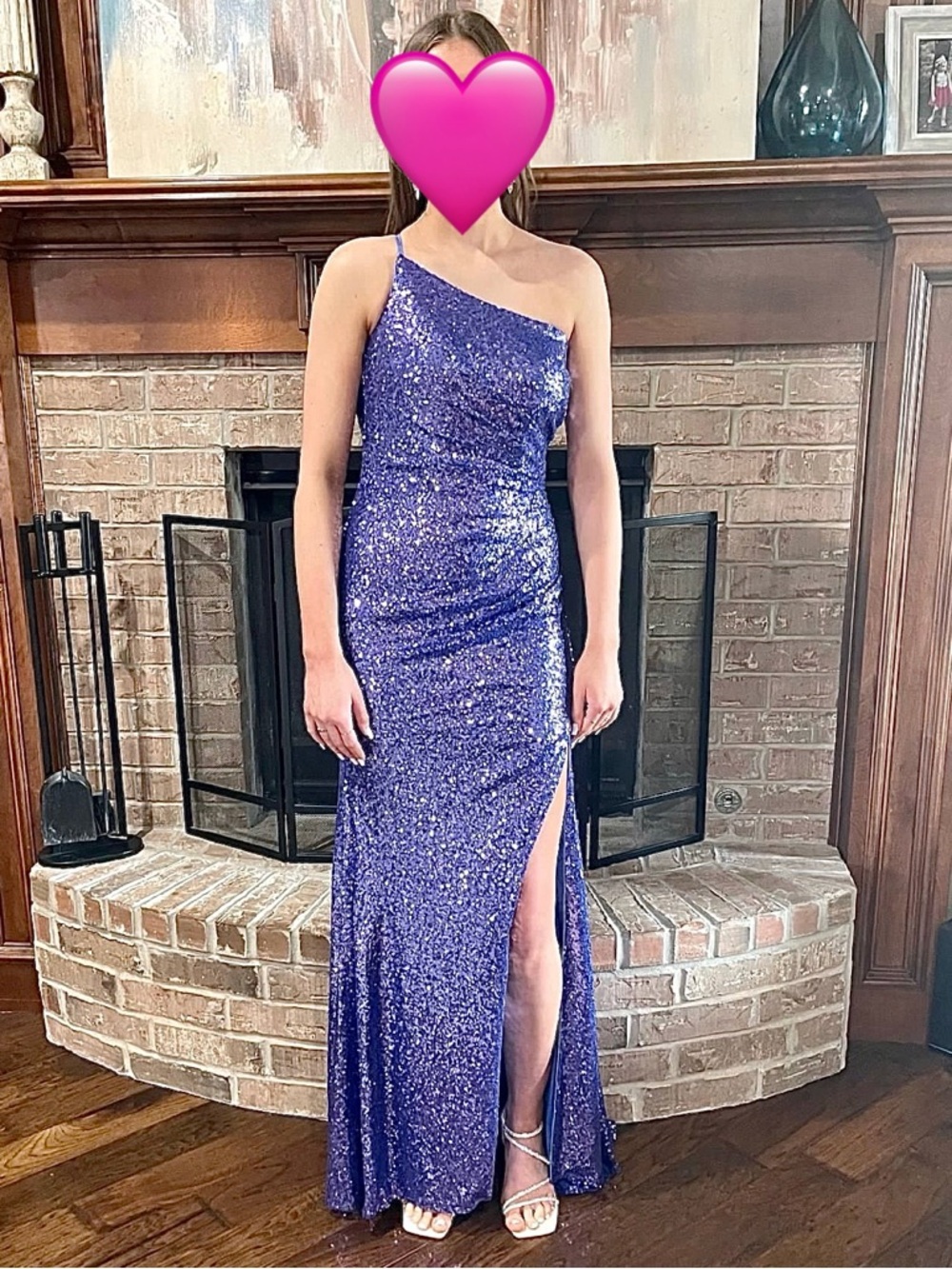 Sherri Hill One-Shoulder Purple Sequin Prom Dress